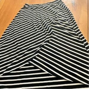 Black and White Striped Women's Skirt